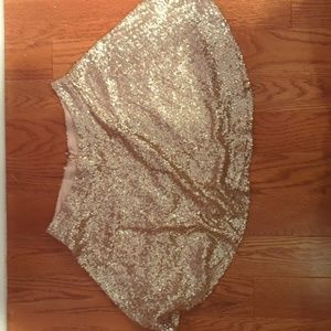 Sequin/Sparkly Gold Mini Skater Skirt Size M